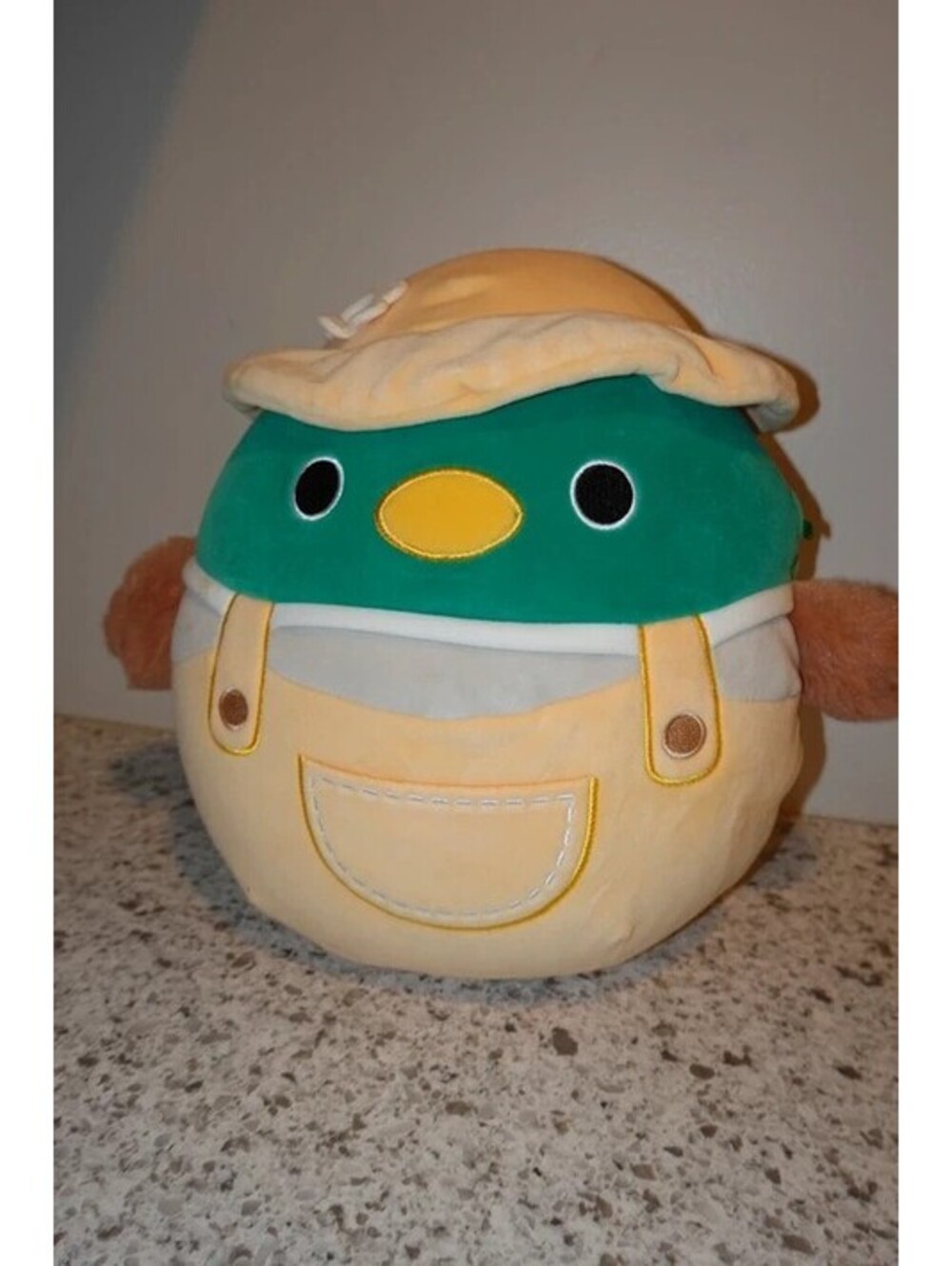 Squishmellow 10" Avery the Green Mallard Duck in Yellow Overalls w/ Pocket Plush
